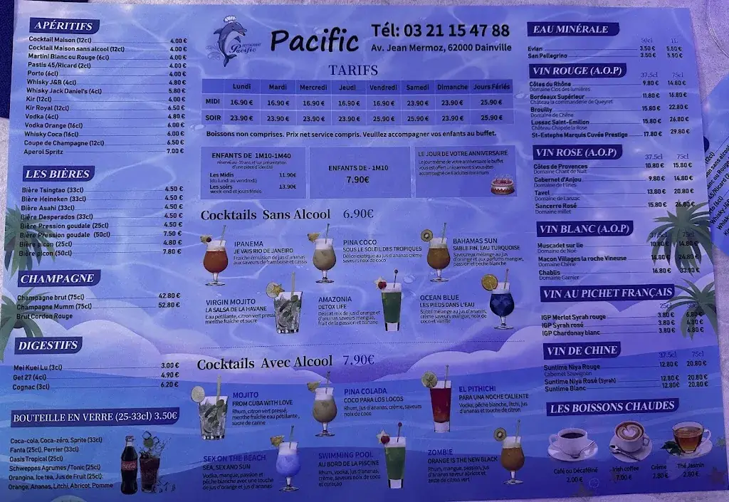 Menu_Restaurant Pacific Dainville_Dainville_image_1