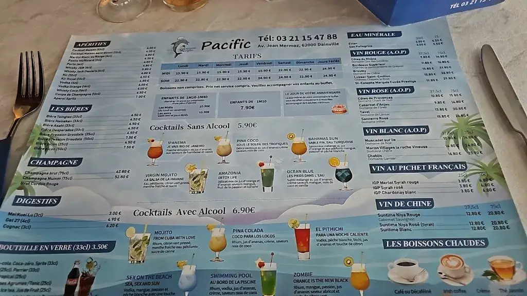 Menu_Restaurant Pacific Dainville_Dainville_image_2