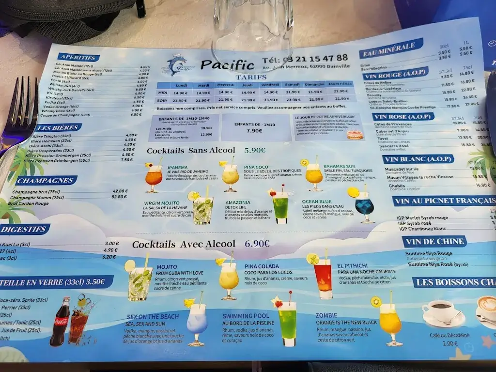 Menu_Restaurant Pacific Dainville_Dainville_image_3