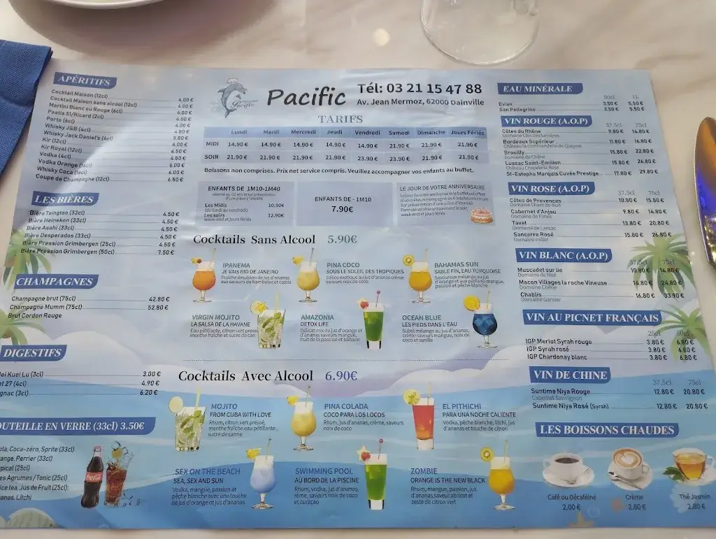 Menu_Restaurant Pacific Dainville_Dainville_image_4