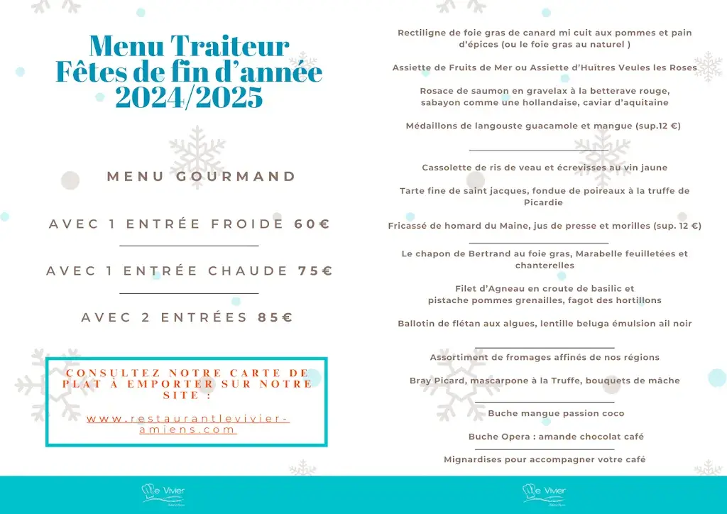 Menu_Restaurant Le Vivier_Amiens_immagine_2