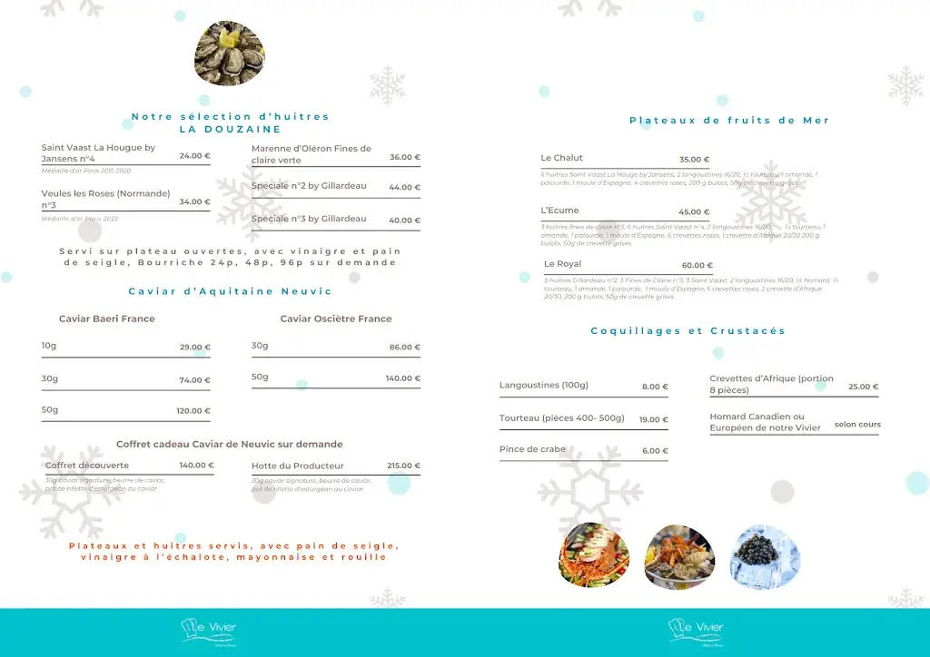 Menu_Restaurant Le Vivier_Amiens_immagine_3