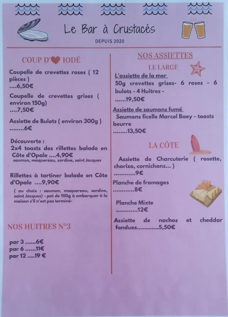 Menu_Le bar à crustacés_Cucq_image_2