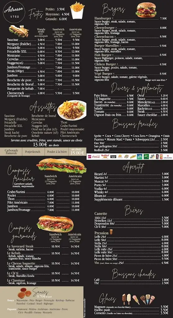 Menu_Friterie Adresse 1752 street 🍟🍔_Cucq_image_1