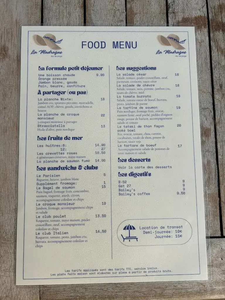 Menu_La Madrague Stella-Plage_Cucq_image_1