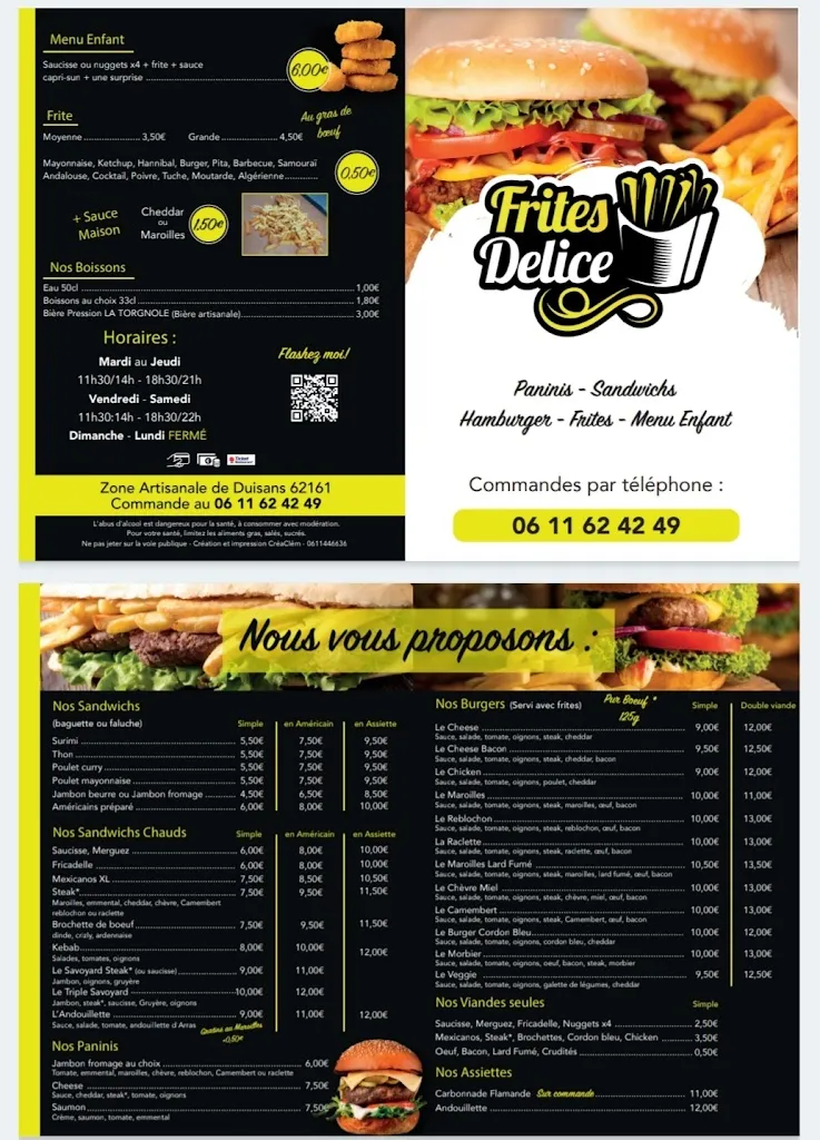 Menu_Frites Délice friterie Duisans_Duisans_image_1