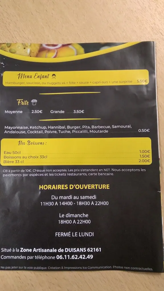 Menu_Frites Délice friterie Duisans_Duisans_image_3
