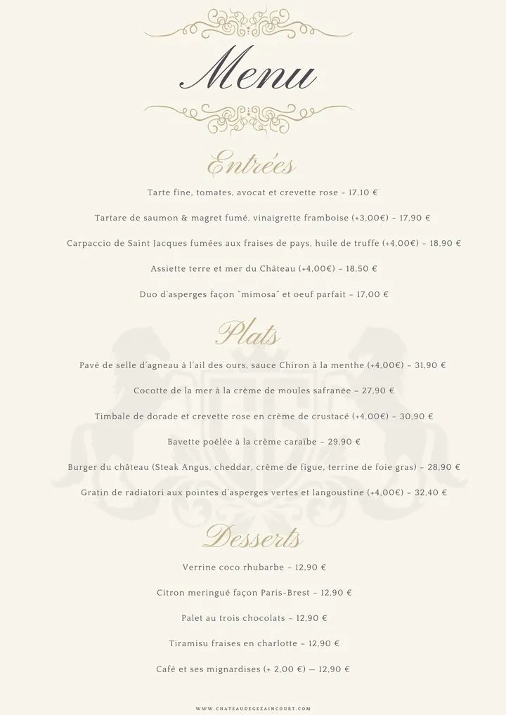 Menu_Château De Gézaincourt_Gézaincourt_image_2