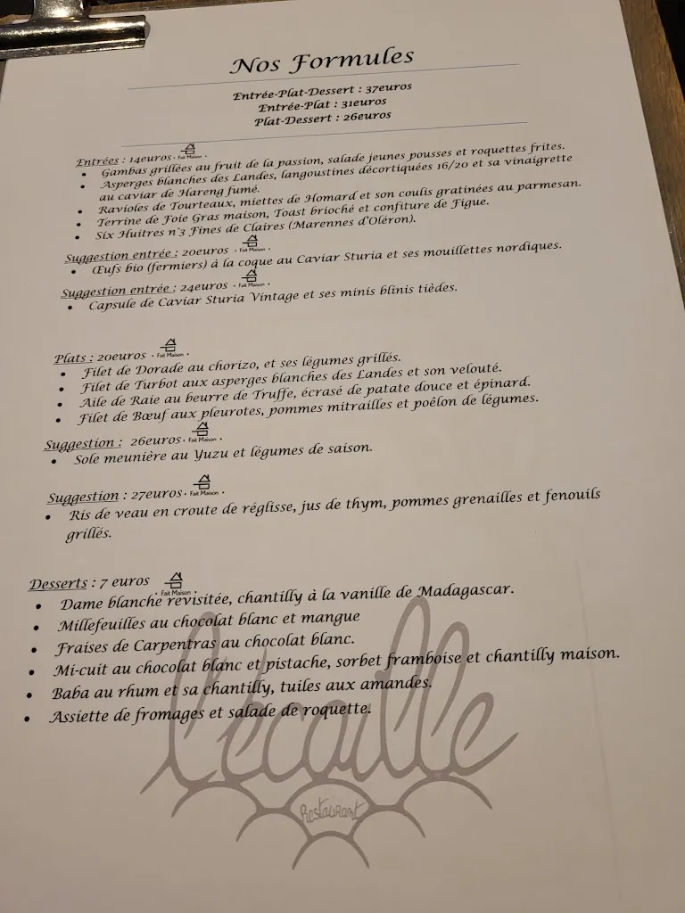 Menu_Restaurant L'écaille_Fournes-en-Weppes_image_1