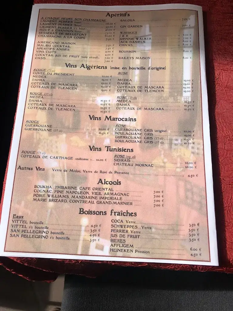 Menu_Restaurant Oriental Le Baloua_Douai_image_1