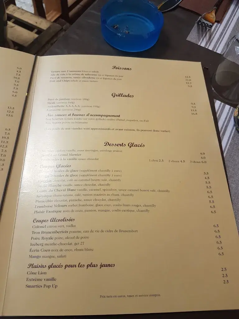 Menu_L'auberge Du Cheval Blanc_Brunembert_image_3