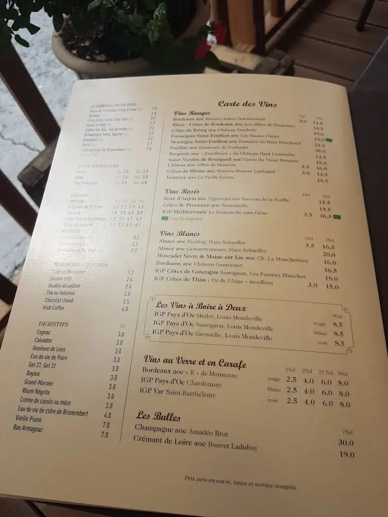 Menu_L'auberge Du Cheval Blanc_Brunembert_image_4