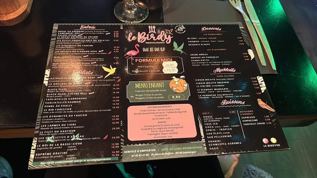 Menu_LeBirdy Dunkerque_Dunkerque_image_1
