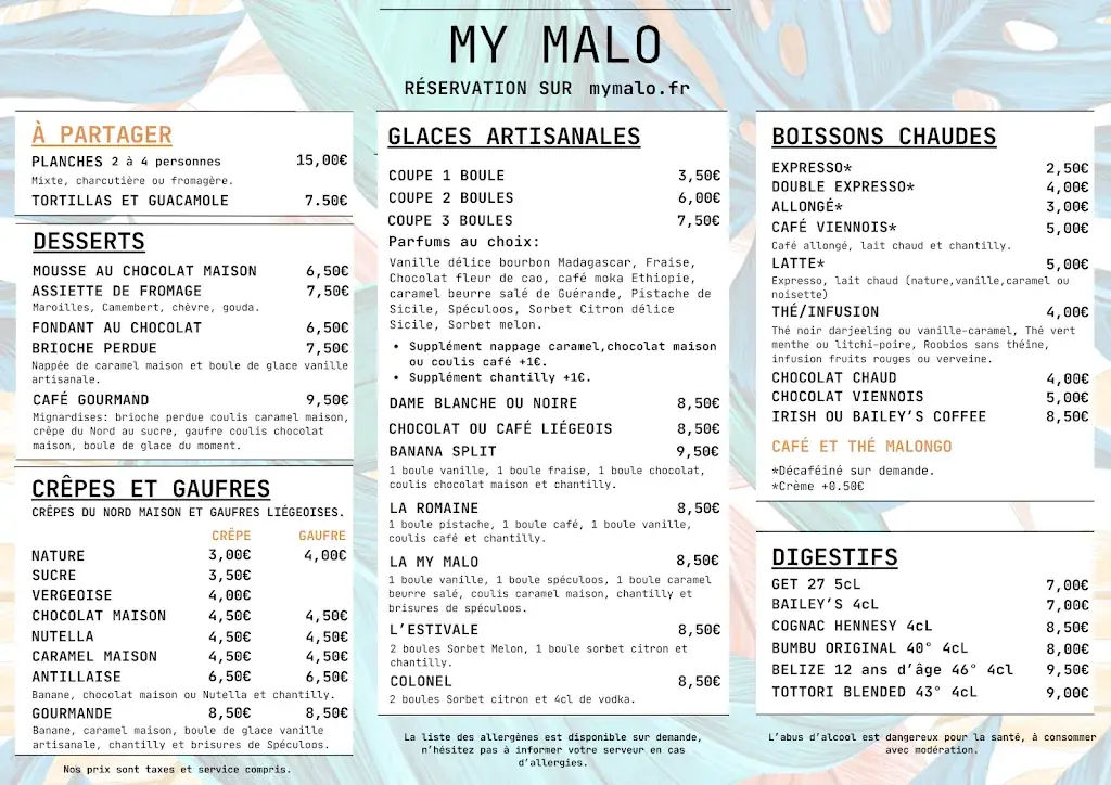 Menu_MY MALO Restaurant Dunkerque_Dunkerque_image_1