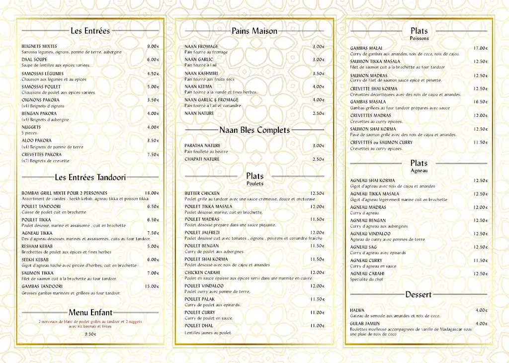 Menu_Cuisine indienne_Douai_image_1