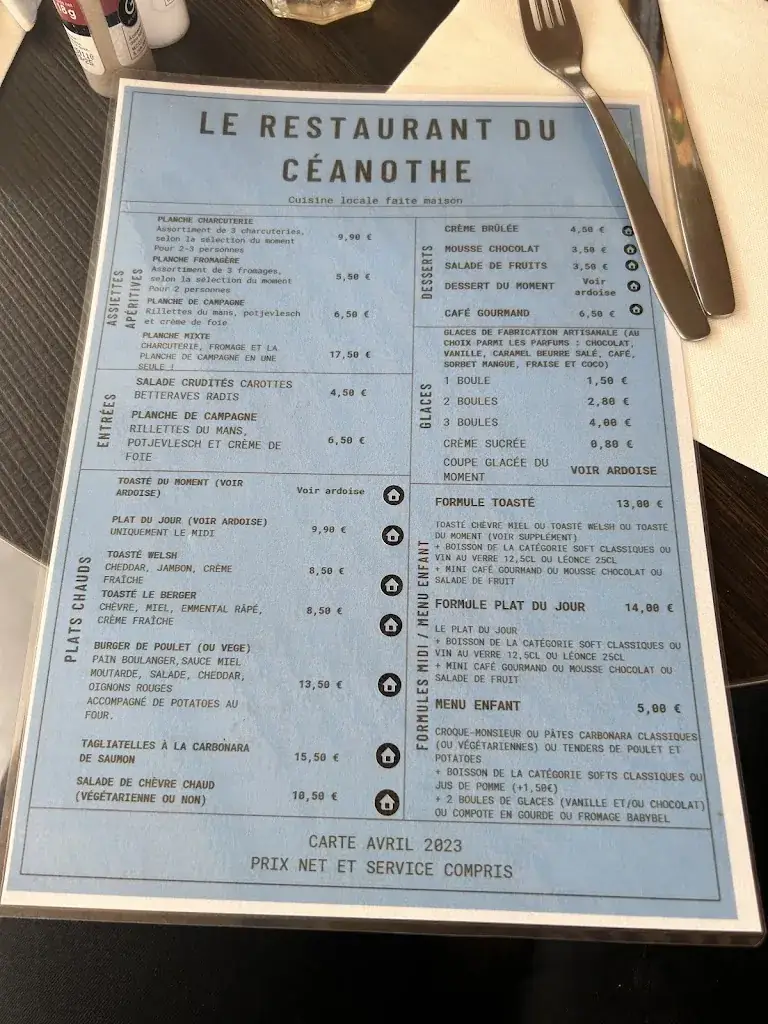 Menu_Le Céanothe_Haubourdin_imagen_1