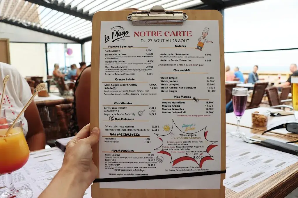 Menu_Bar Brasserie La Plage Le Portel_Portel_image_1