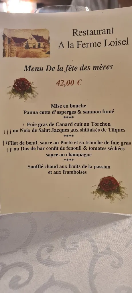 Menu_Restaurant à la Ferme Loisel_Houlle_image_2