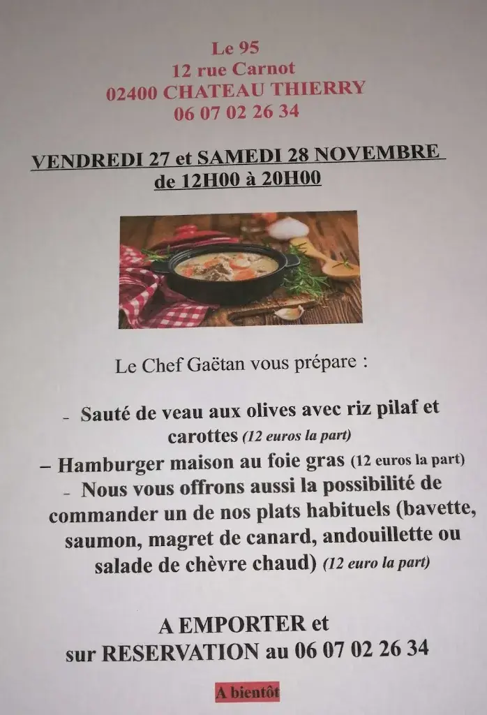 Menu_Le 95, Restaurant_Château-Thierry_image_3