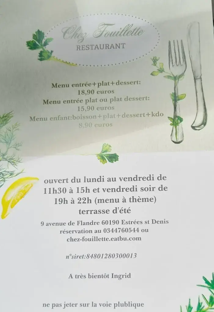 Menu_Chez Fouillette_Estrées-Saint-Denis_immagine_1