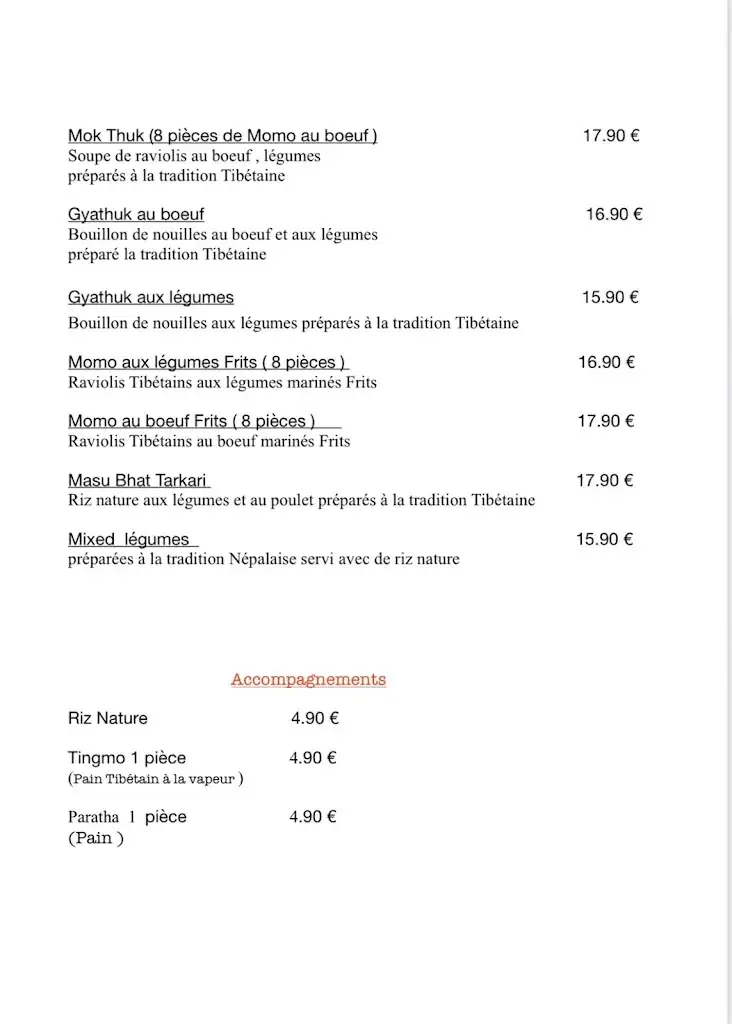 Menu_Tibet Kitchen by Nyima_Albertville_image_3