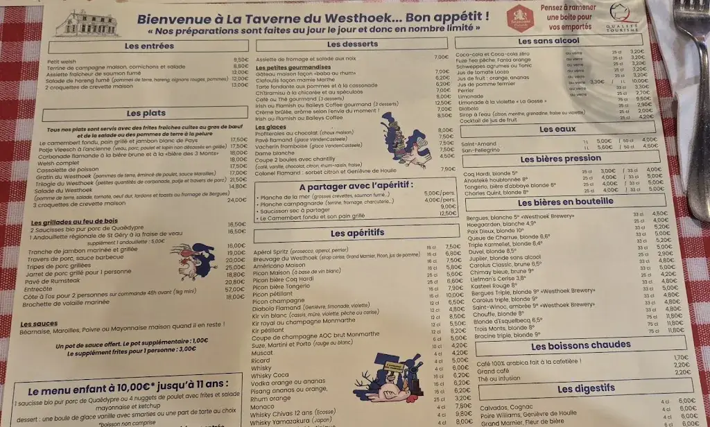 Menu_La Taverne du Westhoek_Quaëdypre_image_2