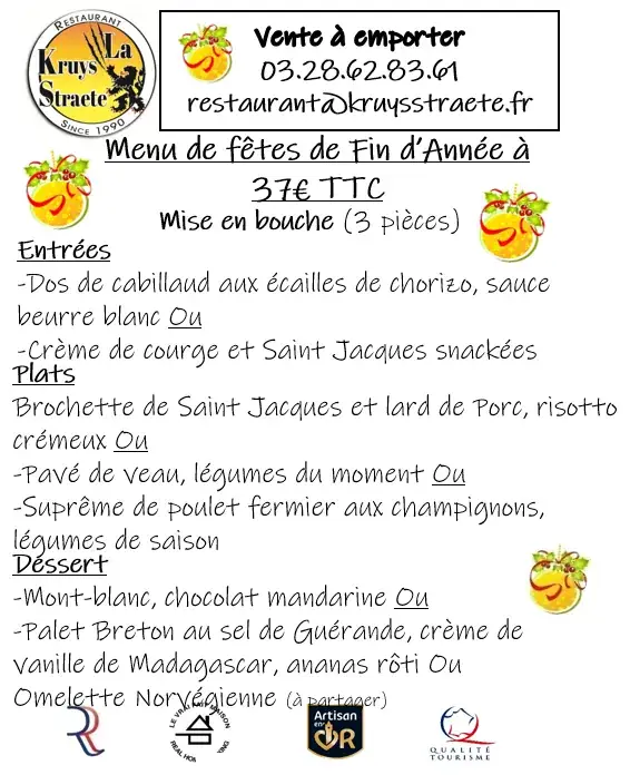 Menu_La Kruys Straete_Wormhout_image_2