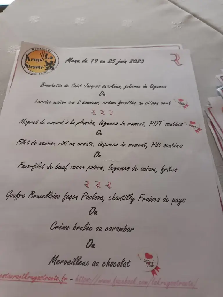 Menu_La Kruys Straete_Wormhout_image_3