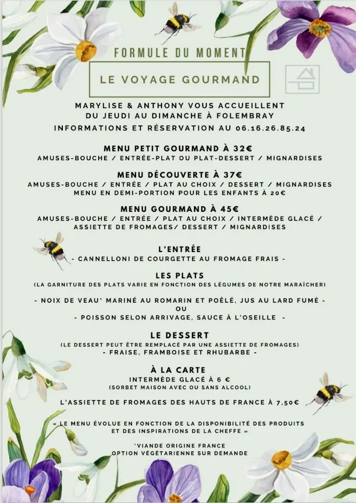 Menu_Le Voyage Gourmand, Bus Restaurant_Folembray_image_1