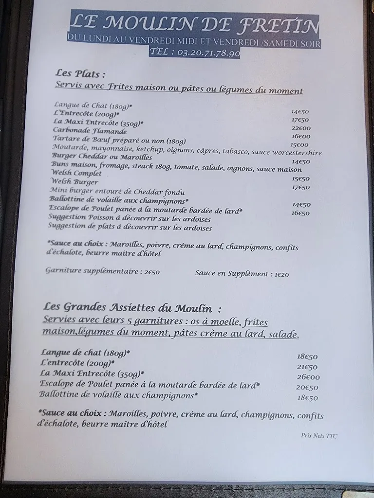 Menu_Le Moulin de Fretin_Fretin_image_1