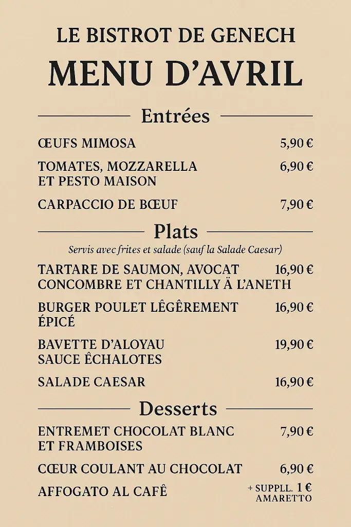 Menu_Le Bistrot de Genech_Genech_image_1