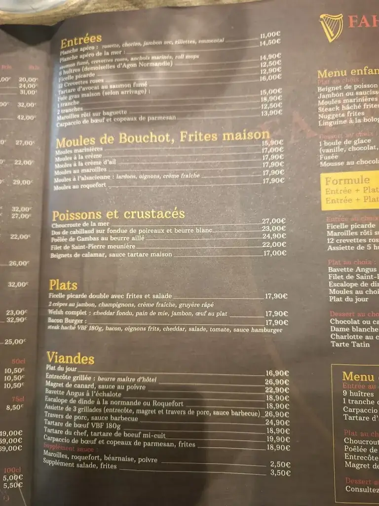 Menu_Le Fahrenheit's / Les Mouettes_Fort-Mahon-Plage_image_4