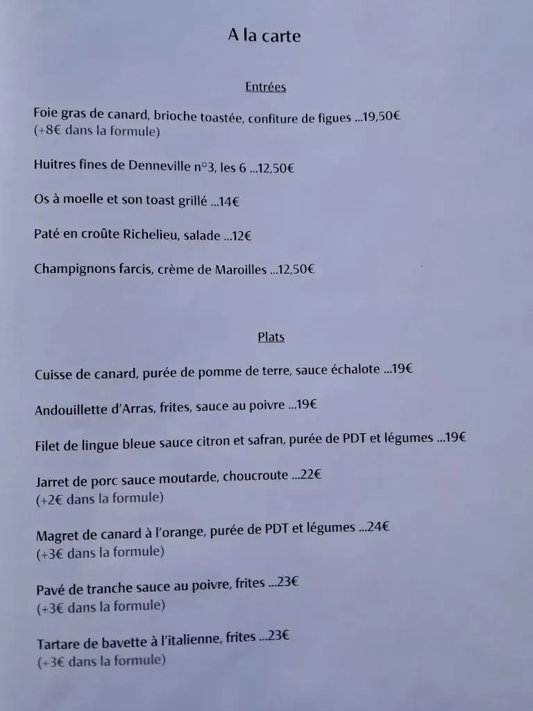 Menu_Auberge de la Louvière_Fort-Mahon-Plage_image_1