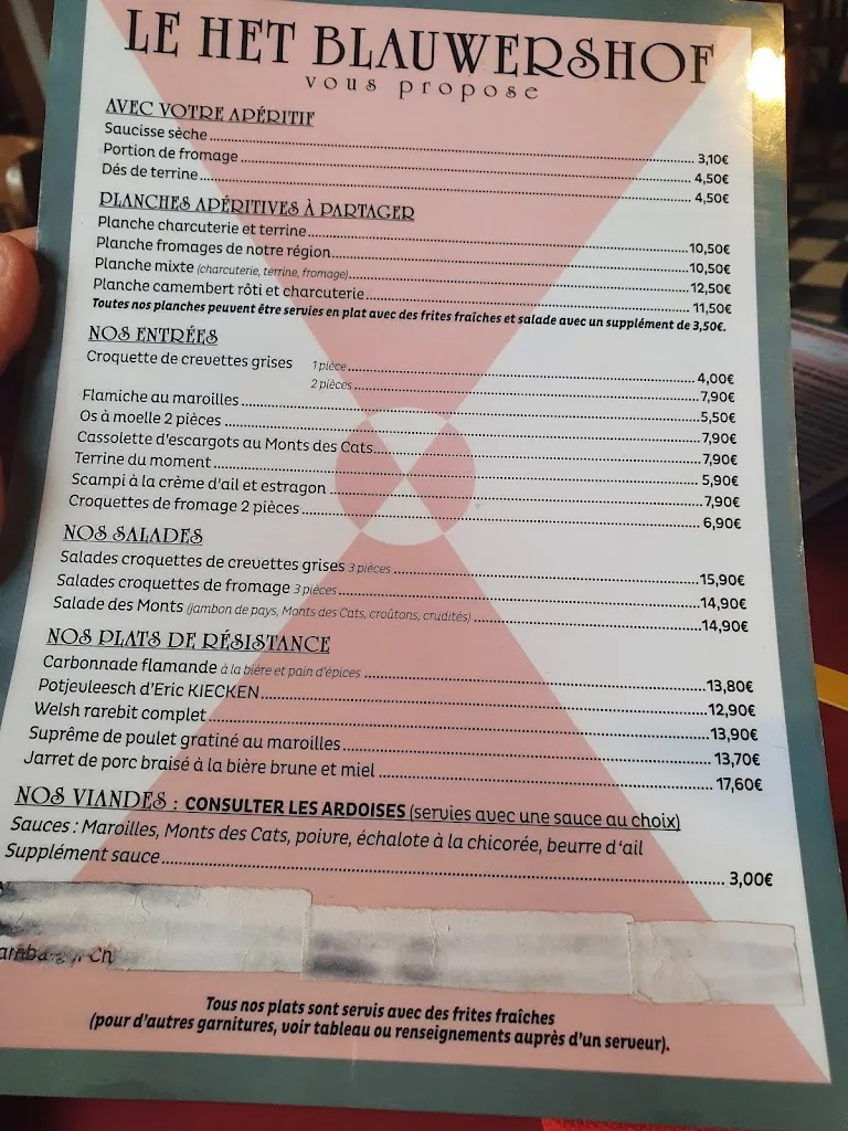 Menu_Het Blauwershof Estaminet_Godewaersvelde_image_1