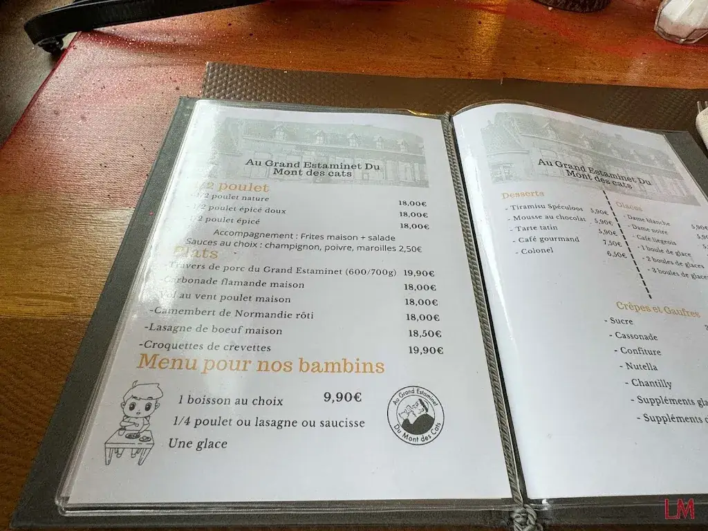 Menu_Au Grand Estaminet du Mont des Cats_Godewaersvelde_image_4