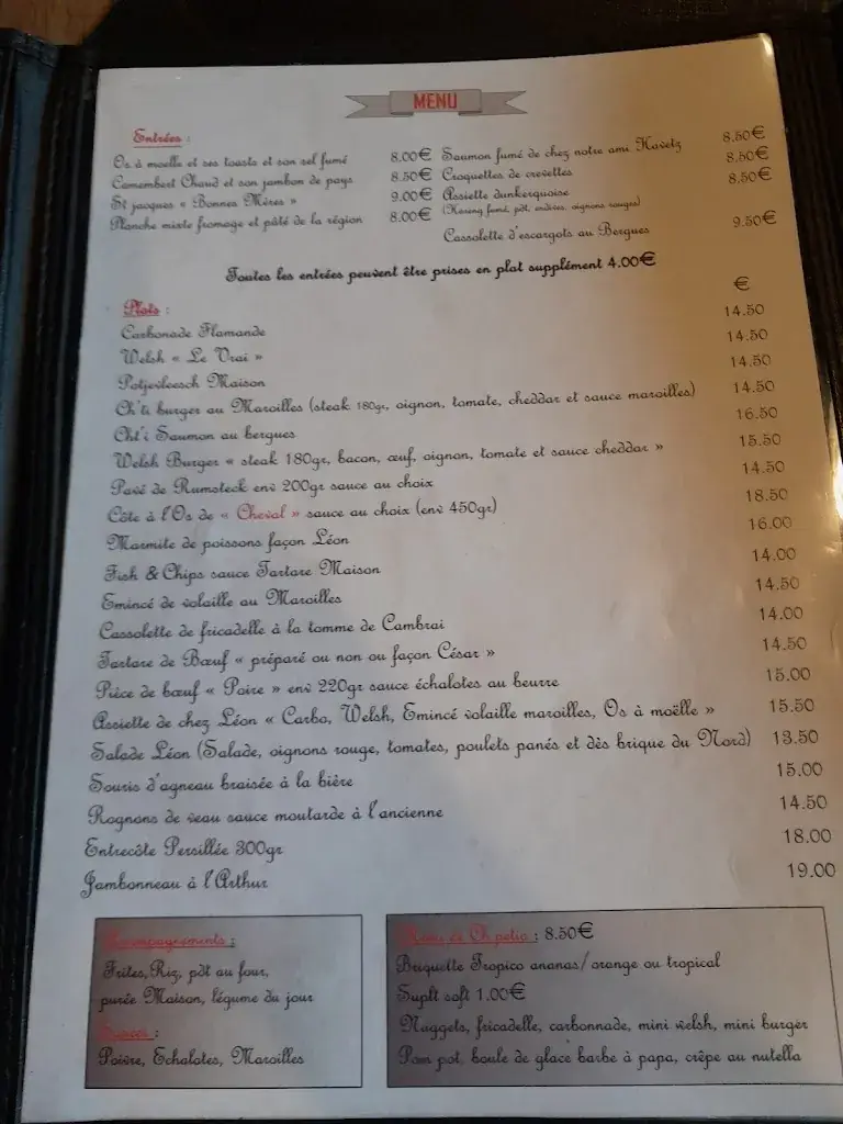 Menu_Estaminet Chez Léon_Estaires_immagine_2