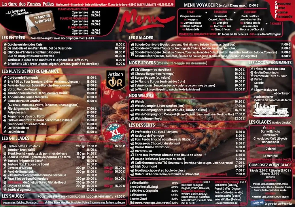 Menu_La Gare des Années Folles_Sailly-sur-la-Lys_immagine_2