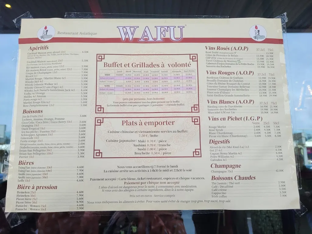 Menu_RESTAURANT WAFU buffet à volonté_Gorgue_image_1