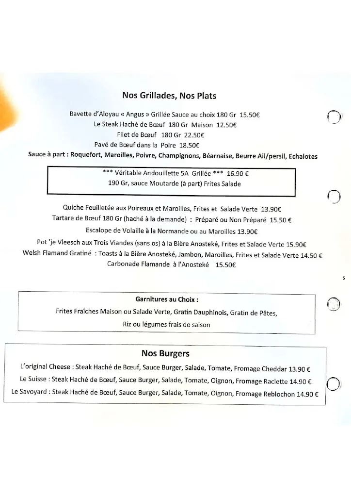 Menu_Restaurant Au 70_Merville_image_2