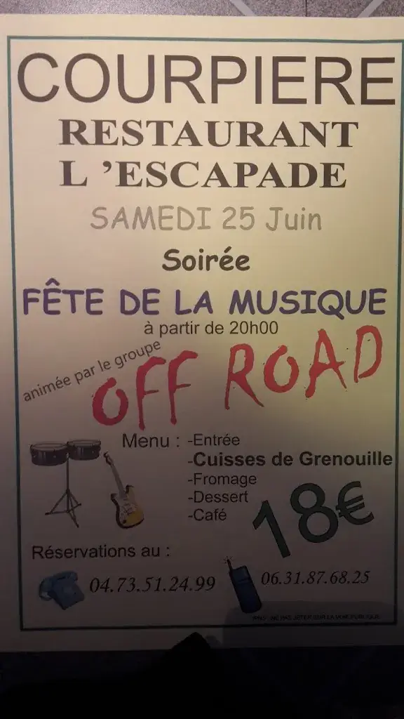 Menu_L'Escapade des amis_Courpière_image_3