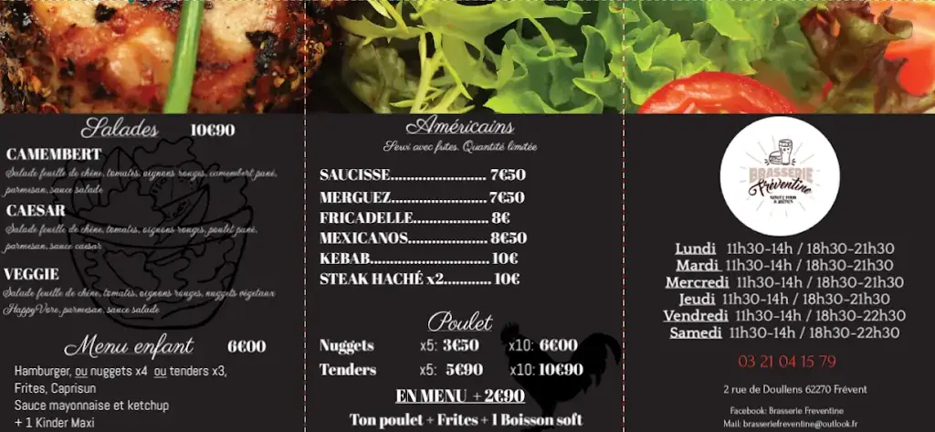 Menu_Brasserie Freventine_Frévent_image_1
