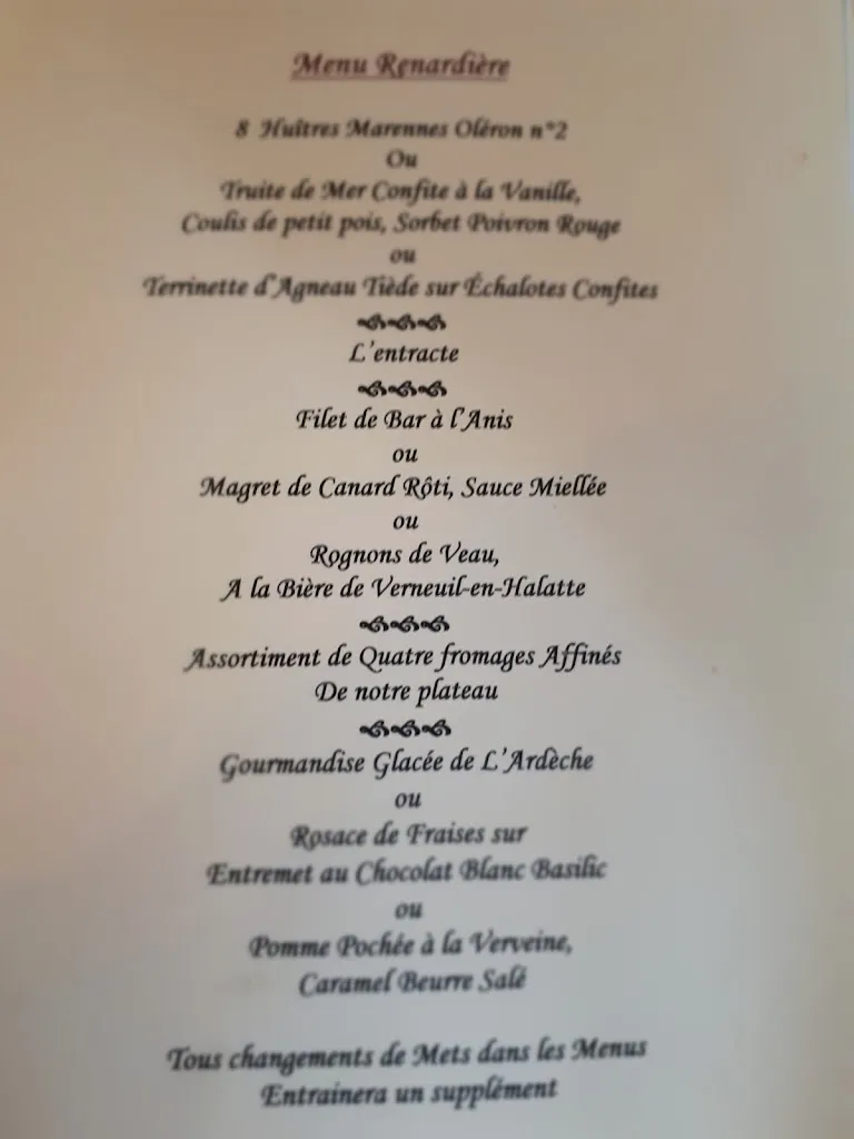 Menu_Restaurant La Renardière_Gouvieux_image_3
