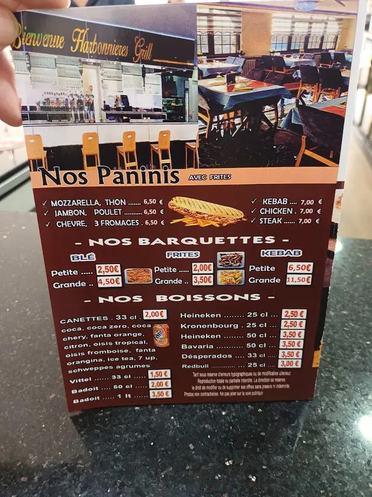 Menu_Bar Restaurant Harbonnières Grill Kebab plus chambre d'hôte_Harbonnières_image_1