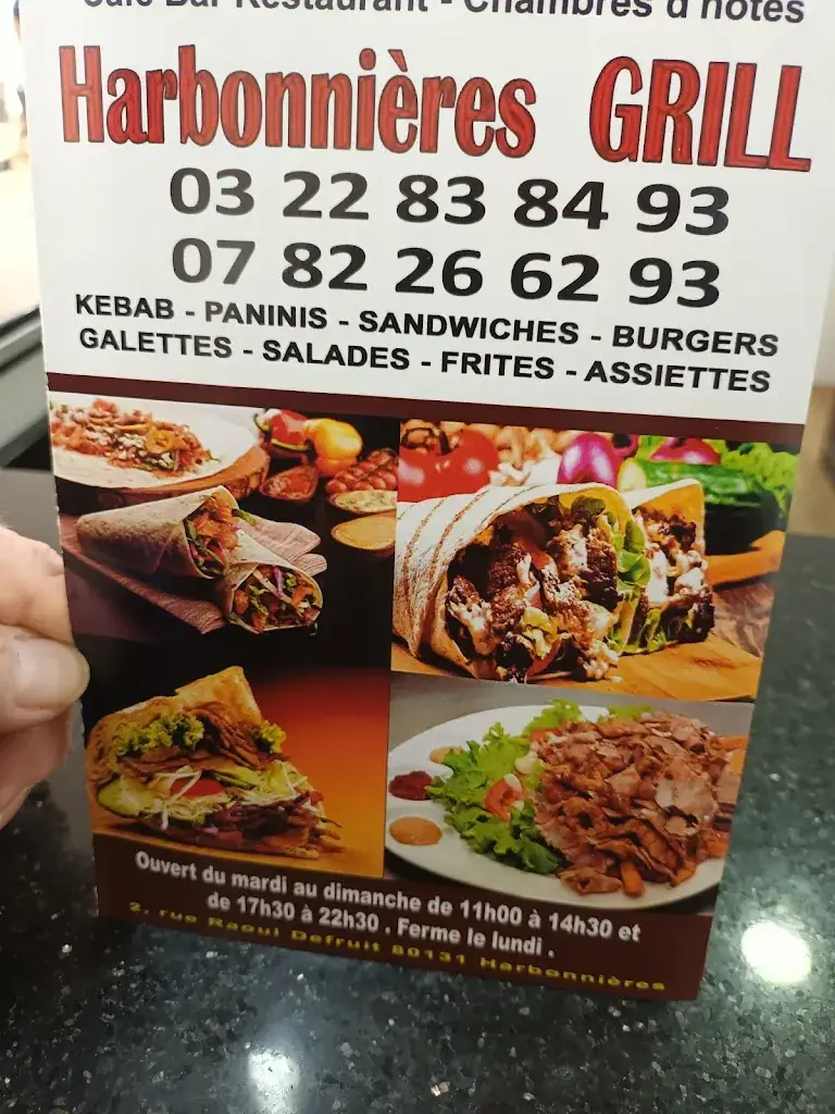 Menu_Bar Restaurant Harbonnières Grill Kebab plus chambre d'hôte_Harbonnières_image_3