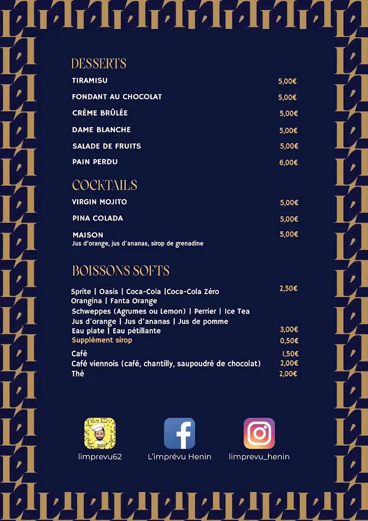Menu_L'Imprevu Restaurant_Hénin-Beaumont_image_3