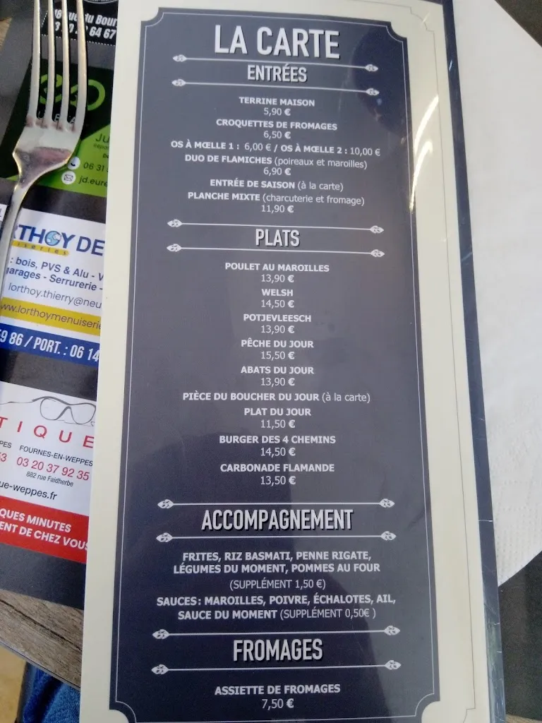 Menu_Estaminet Les Quatre Chemins_Herlies_image_3