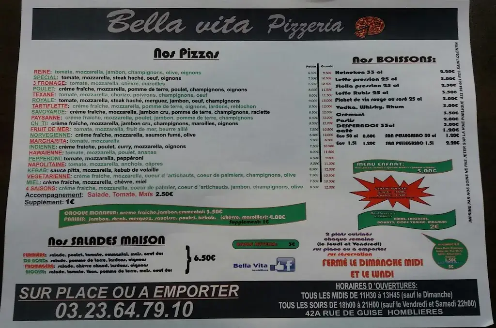 Menu_Bellavita Pizzeria Friterie Homblieres_Homblières_image_1