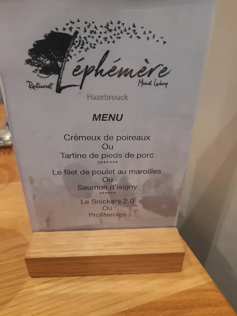 Menu_Restaurant L'Ephémère_Hazebrouck_image_1