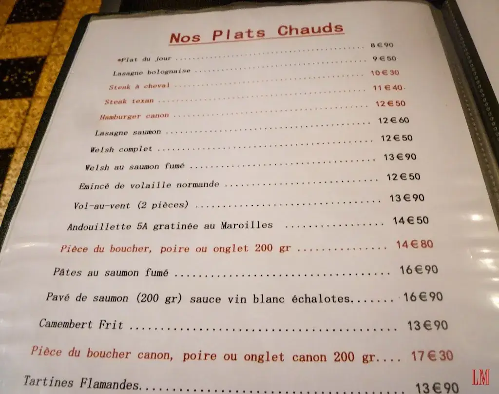 Menu_Au Canon d'Or_Hazebrouck_image_1