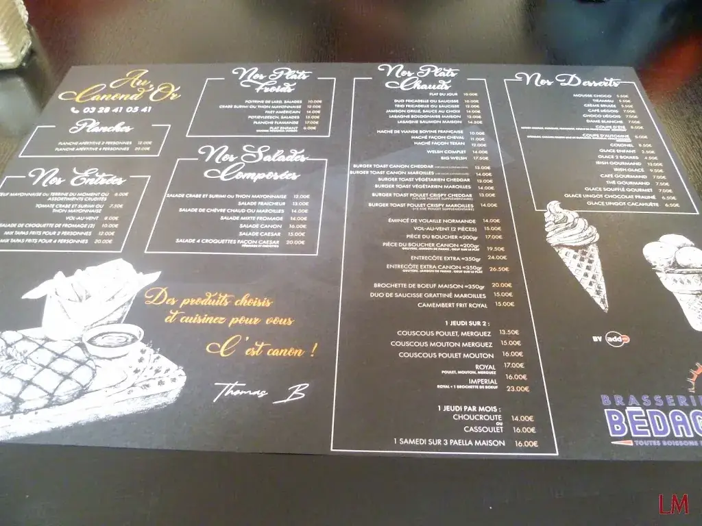 Menu_Au Canon d'Or_Hazebrouck_image_3